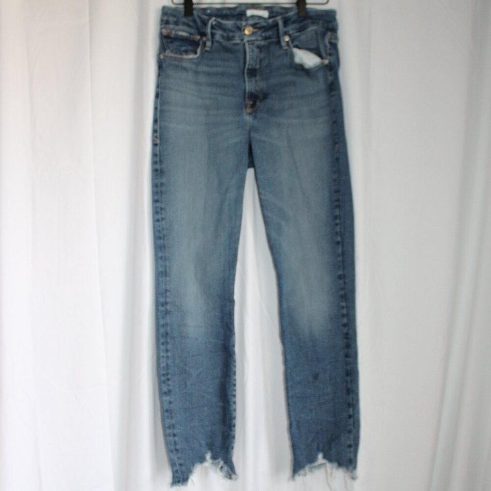 Good American Good Legs High Waist Fray Hem Jeans 28